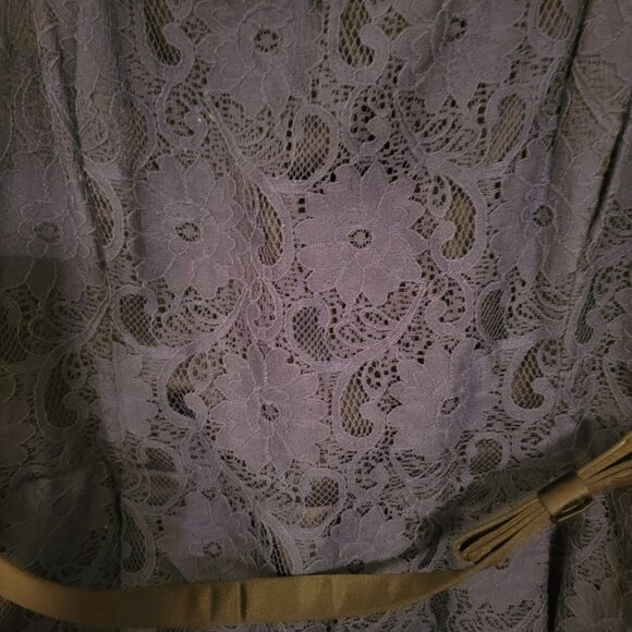 NWT Kate Young Black & Navy Lace Cocktail Peplum Dress Size 16 - Picture 3 of 6